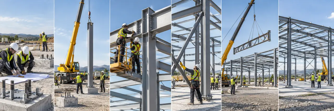 Montage d’une charpente métallique : 6 étapes pour lever une structure stable