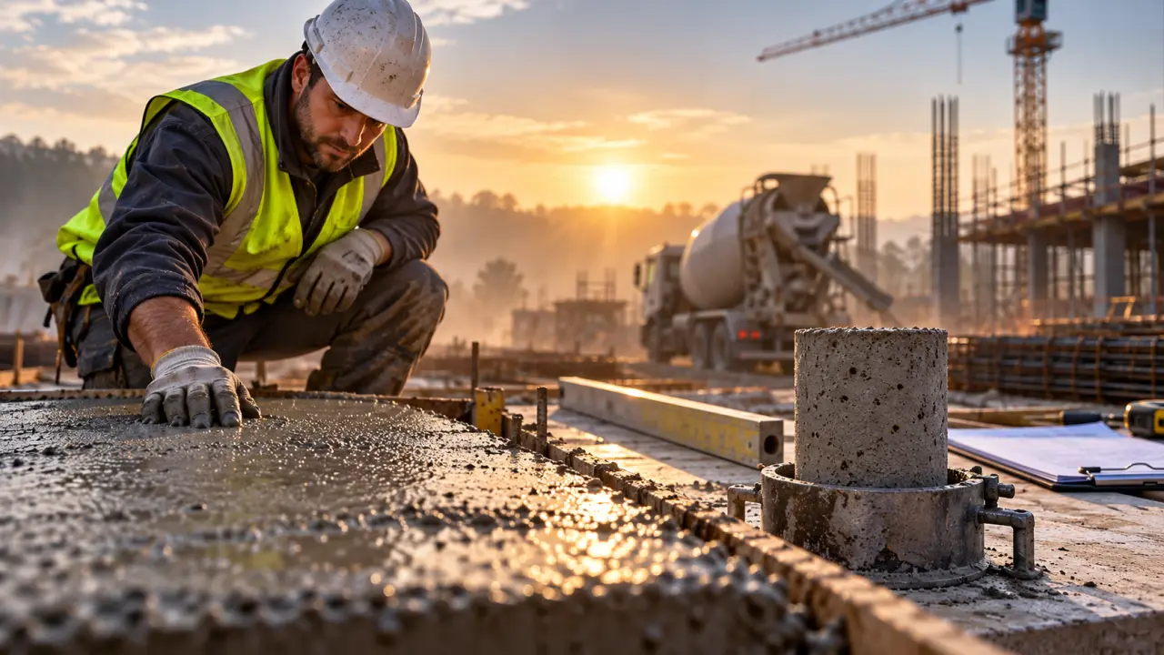 Livraison de béton sur un chantier de construction