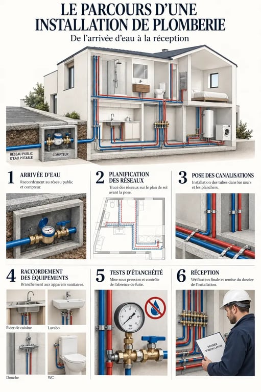Installation plombier : étapes du parcours de plomberie dans une maison