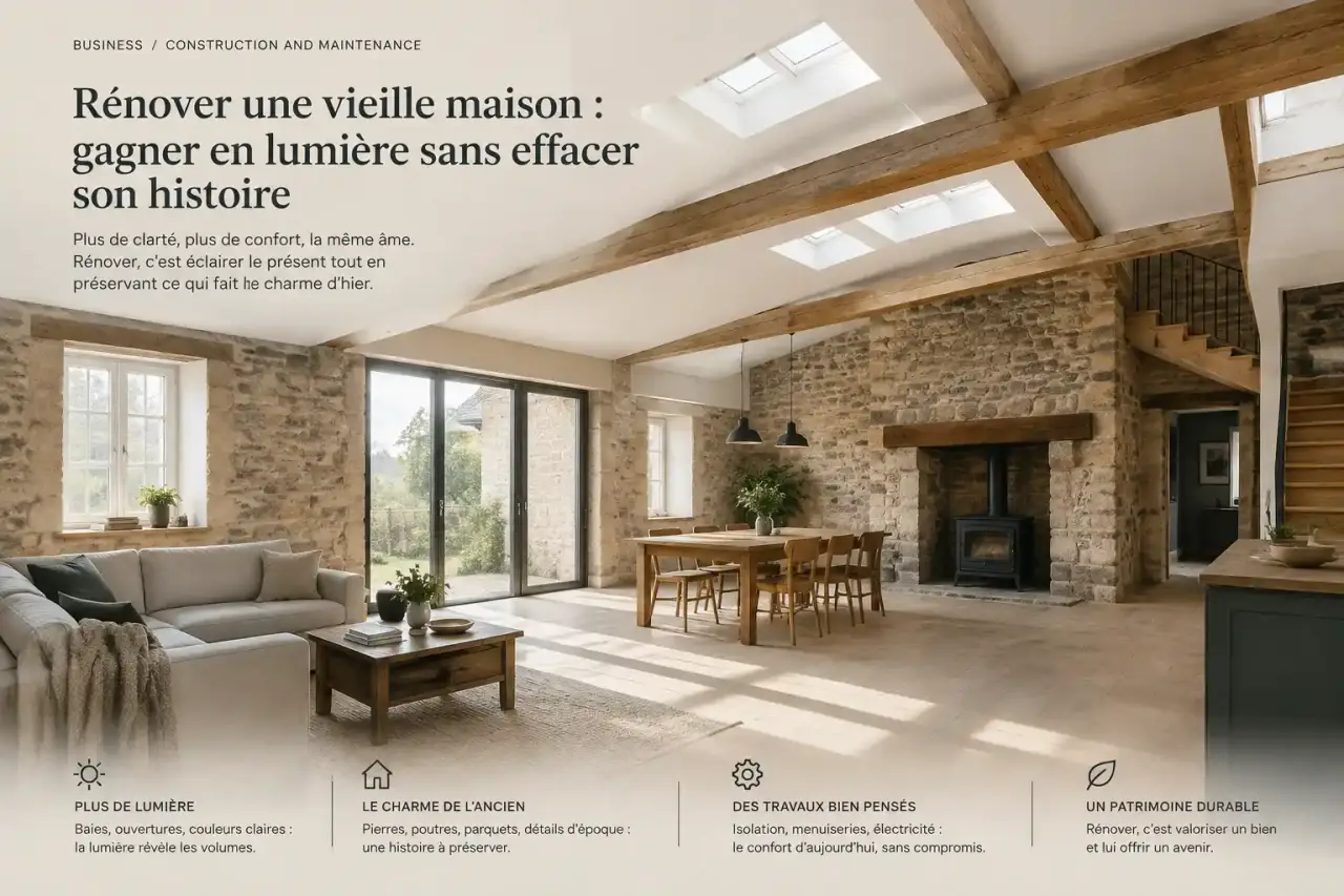 Rénover une vieille maison : gagner en lumière sans effacer son histoire