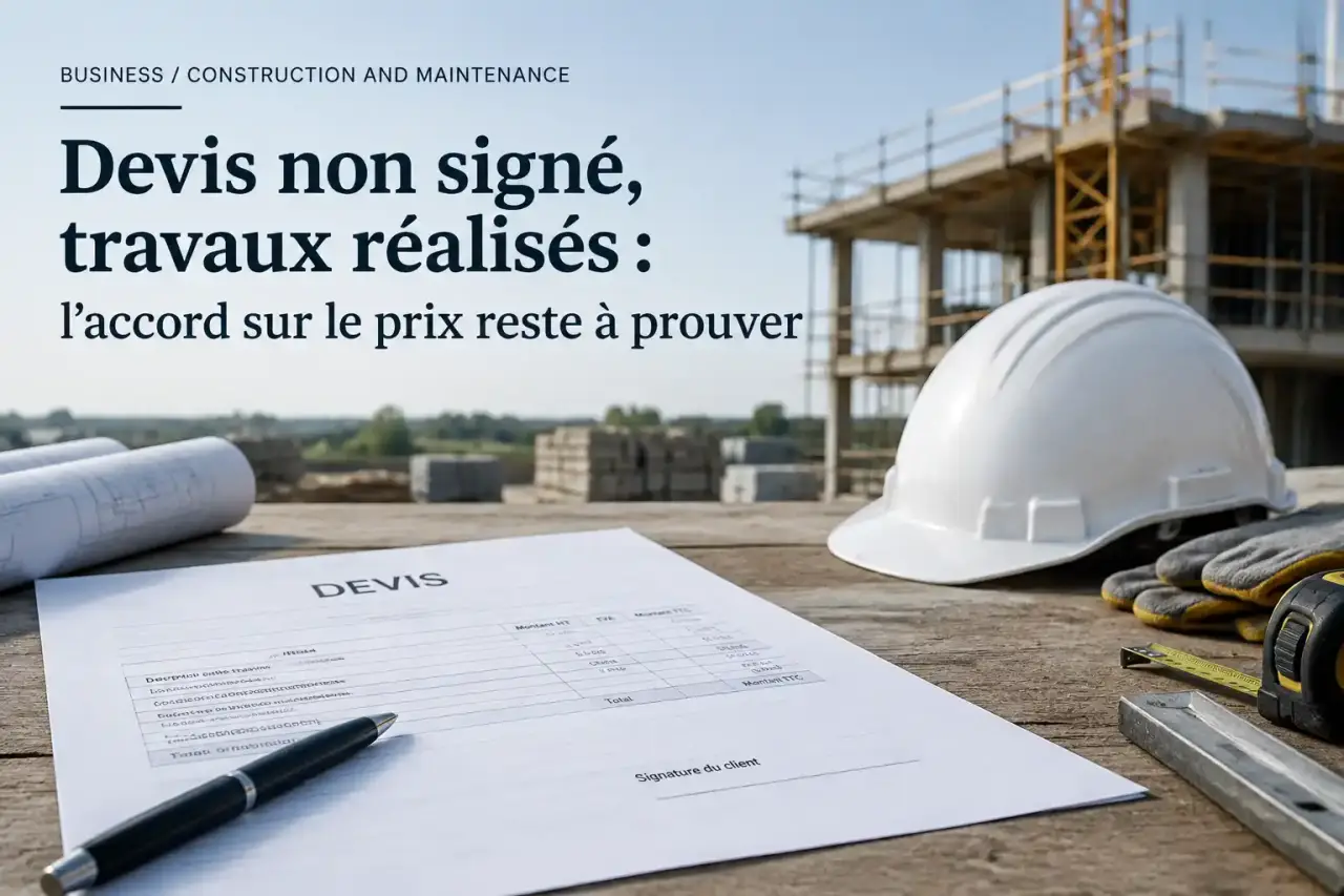 Devis non signé, travaux réalisés : l’accord sur le prix reste à prouver