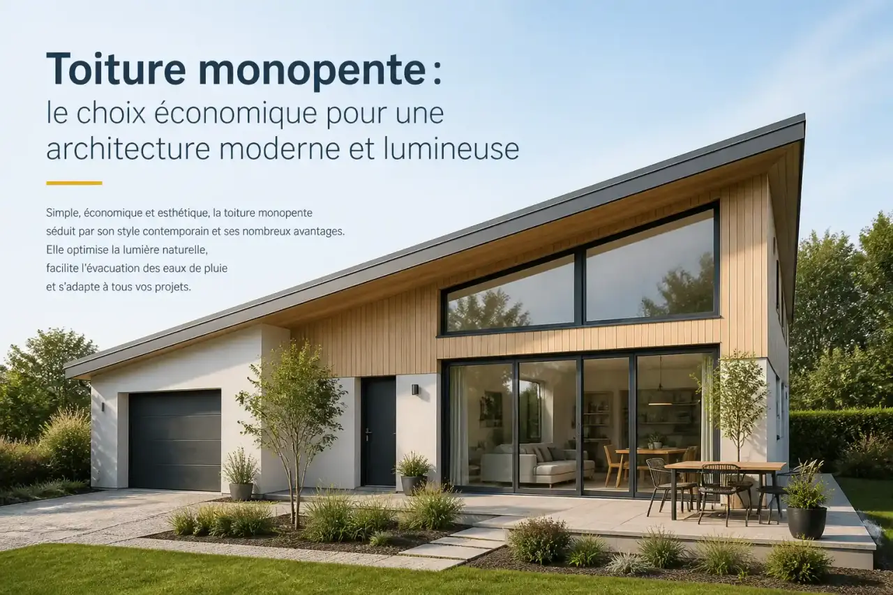 Toiture monopente : le choix économique pour une architecture moderne et lumineuse