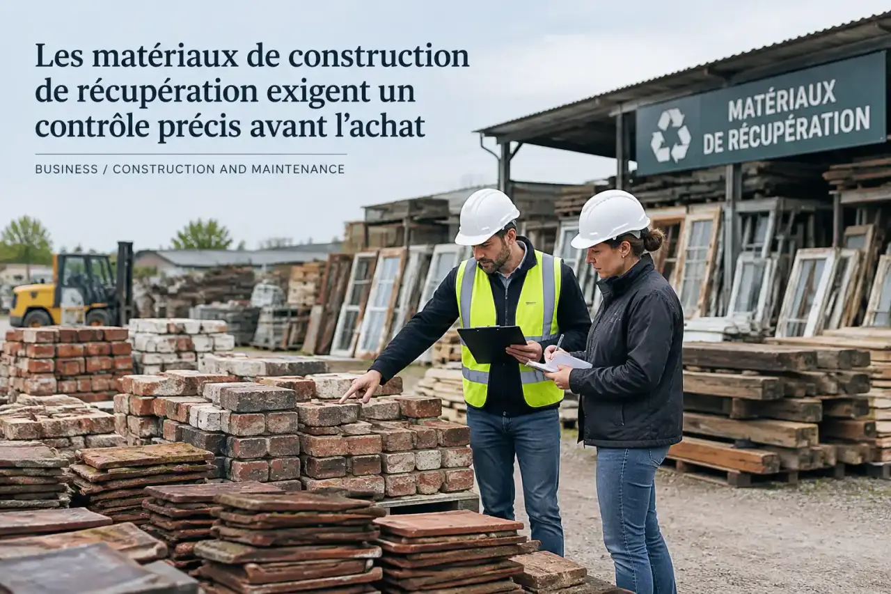 Les matériaux de construction de récupération exigent un contrôle précis avant l’achat