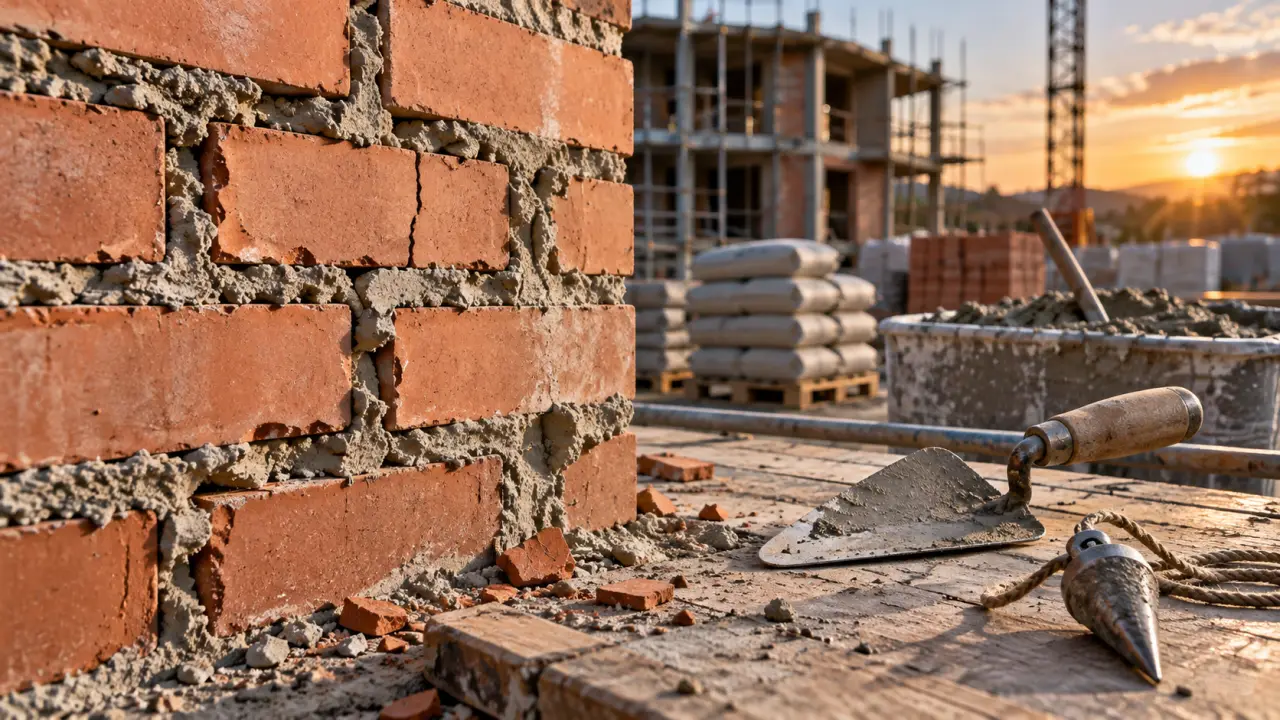 Préparation d'un mortier sur un chantier de construction