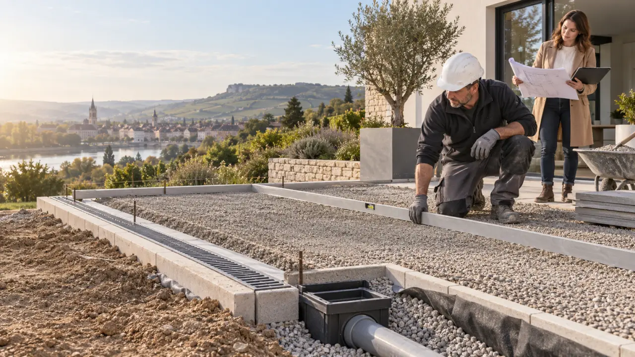 Maçon terrasse à Mâcon : sécurisez la pente, le drainage et le budget dès le départ